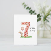 Personalised Bunny Birthday Card for 7 Year Old シーズンカード (スタンド正面)