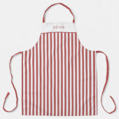 Personalised Burgundy Stripe Pattern Apron エプロン (正面)