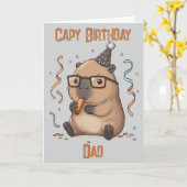 Personalised Capybara Birthday Card カード (黄色い花)