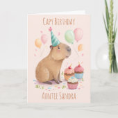Personalised Capybara Birthday Card カード (正面)