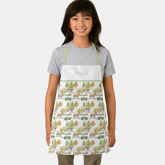 Personalised Cars Pattern Apron. エプロン (インサイチュ)