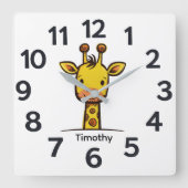 Personalised Child's Wall Clock スクエア壁時計 (正面)