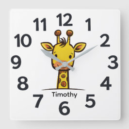 Personalised Child's Wall Clock スクエア壁時計