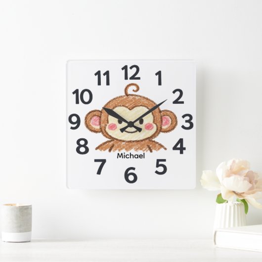 Personalised Child's Wall Clock スクエア壁時計 (ホーム)