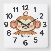 Personalised Child's Wall Clock スクエア壁時計 (正面)