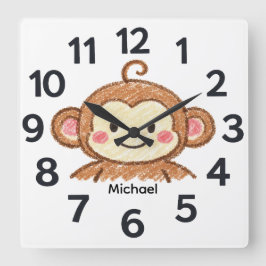 Personalised Child's Wall Clock スクエア壁時計