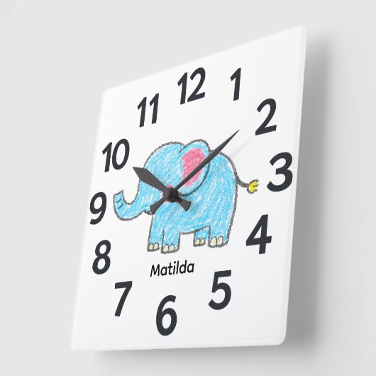 Personalised Child's Wall Clock スクエア壁時計 (傾斜)