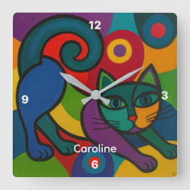 Personalised Child's Wall Clock スクエア壁時計