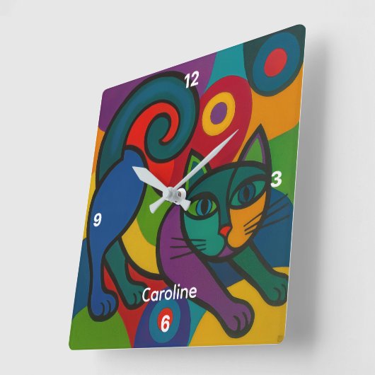 Personalised Child's Wall Clock スクエア壁時計 (傾斜)