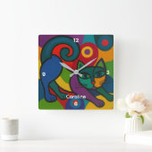 Personalised Child's Wall Clock スクエア壁時計 (ホーム)