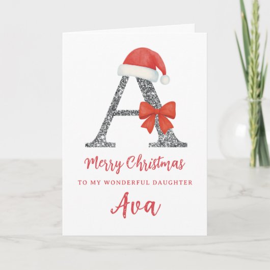 Personalised Christmas Card - Letter A カード (正面)