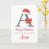 Personalised Christmas Card - Letter A カード (黄色い花)