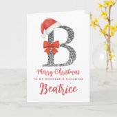 Personalised Christmas Card - Letter B カード (黄色い花)