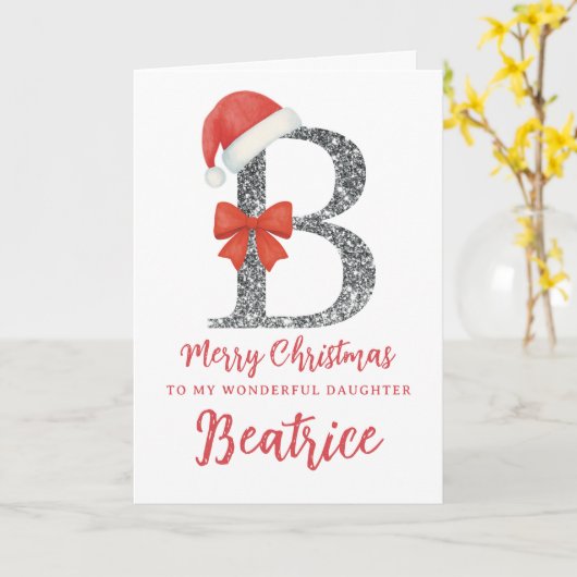 Personalised Christmas Card - Letter B カード (黄色い花)