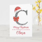 Personalised Christmas Card - Letter C カード (黄色い花)