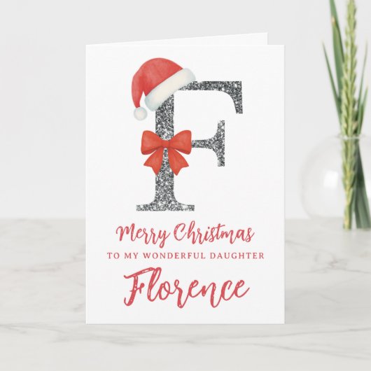 Personalised Christmas Card - Letter F カード (正面)
