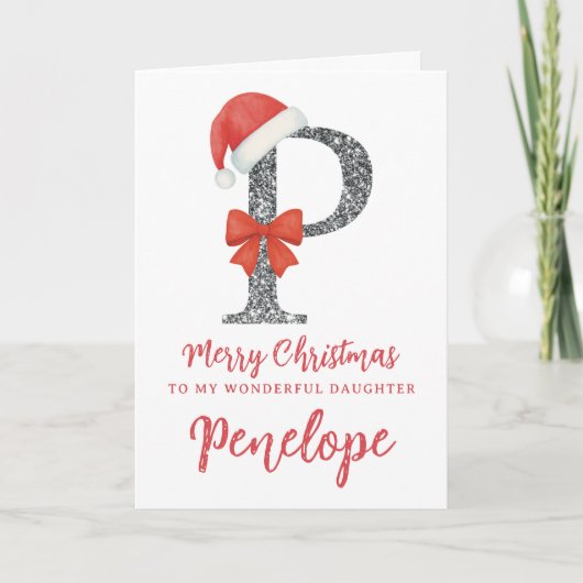 Personalised Christmas Card - Letter P カード (正面)