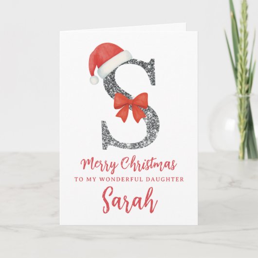 Personalised Christmas Card - Letter S カード (正面)