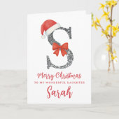 Personalised Christmas Card - Letter S カード (黄色い花)