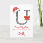 Personalised Christmas Card - Letter U カード (正面)