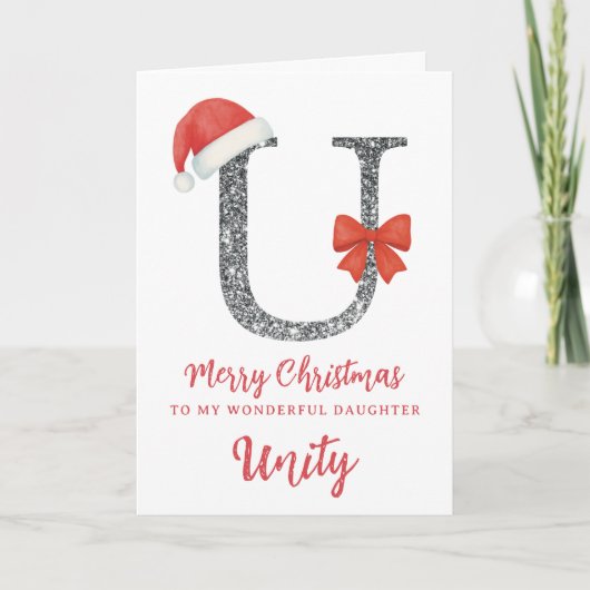 Personalised Christmas Card - Letter U カード (正面)