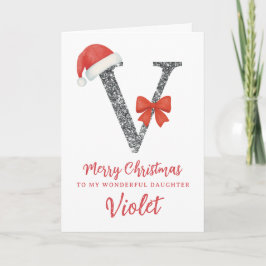 Personalised Christmas Card - Letter V カード