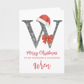 Personalised Christmas Card - Letter W カード (正面)