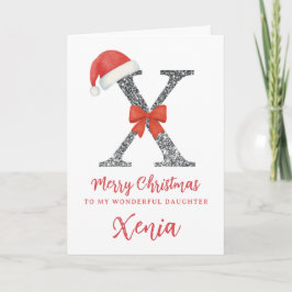 Personalised Christmas Card - Letter X カード