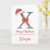 Personalised Christmas Card - Letter X カード (黄色い花)