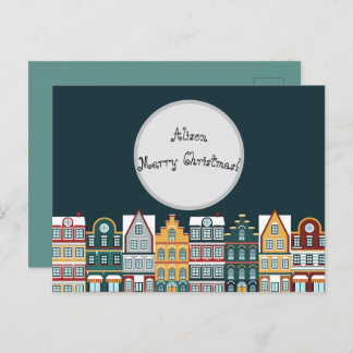 Personalised Christmas Eve Houses  ポストカード
