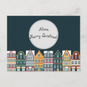 Personalised Christmas Eve Houses  ポストカード (正面)