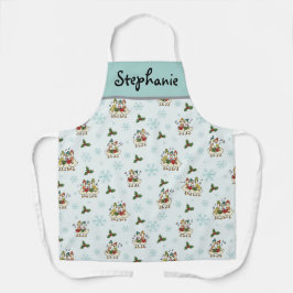 Personalised Christmas Goose Carol Singers Apron エプロン