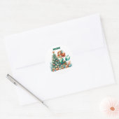 Personalised Christmas Mermaid Circular Sticker ラウンドシール (封筒)