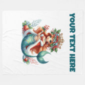 Personalised Christmas Mermaid Fleece Baby Blanket フリースブランケット (正面(横))