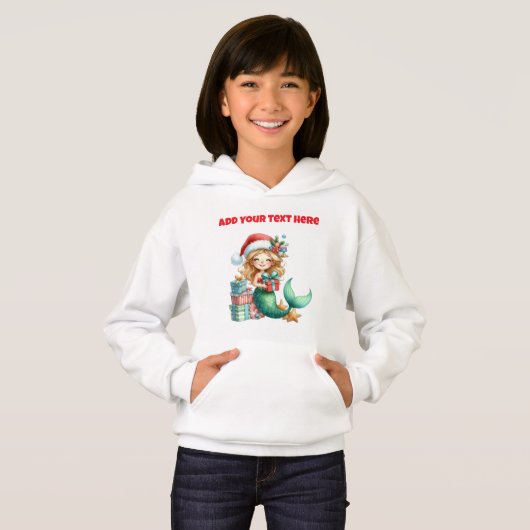 Personalised Christmas Mermaid Hoodie (正面フル)