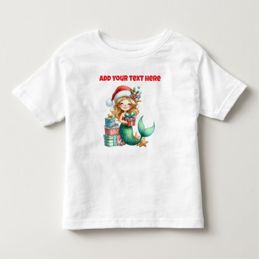 Personalised Christmas Mermaid Toddlers Shirt トドラーTシャツ (正面)