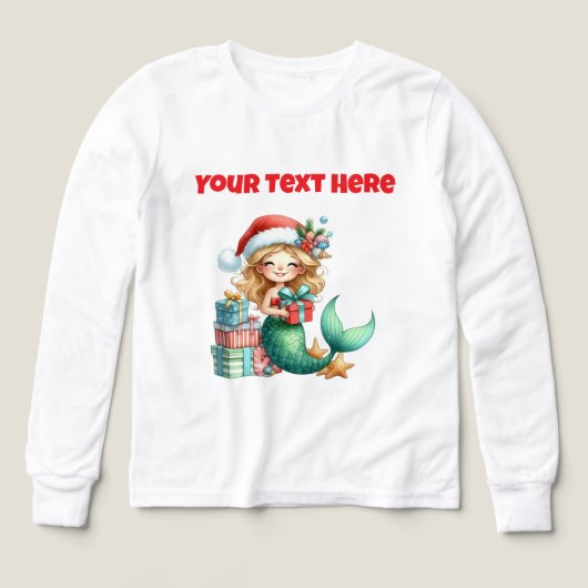Personalised Christmas Mermaid Tri Blend Tshirt (デザイン正面)