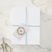 Personalised Christmas Monogram Red-Berry Wreath ギフトタグ (より糸付き)