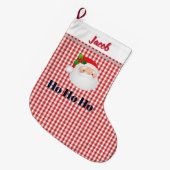 Personalised Christmas Stocking - Santa Ho Ho Ho ラージクリスマスストッキング (正面 (吊り時))
