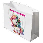 Personalised Christmas Unicorn Gift Bag ラージペーパーバッグ (裏面アングル)