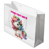 Personalised Christmas Unicorn Gift Bag ラージペーパーバッグ (正面アングル)