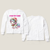 Personalised Christmas Unicorn Girls’ T-Shirt (デザイン 正面＆背面)