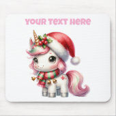 Personalised Christmas Unicorn Mousepad マウスパッド (正面)