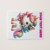 Personalised Christmas Unicorn Puzzle ジグソーパズル (横)