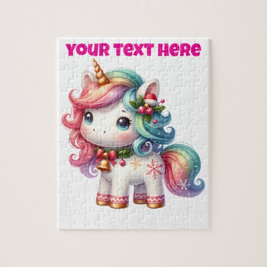 Personalised Christmas Unicorn Puzzle ジグソーパズル (縦)