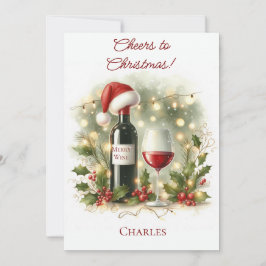Personalised Christmas Wine Lover Card  シーズンカード