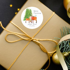 Personalised Christmas Winter Wonderland ラウンドシール