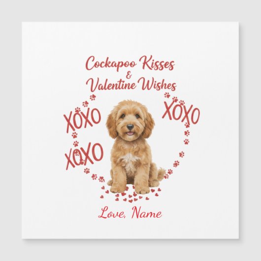Personalised Cockapoo Kisses Valentine Wishes (正面)
