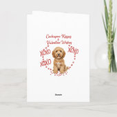 Personalised Cockapoo Kisses Valentine Wishes カード (裏面)