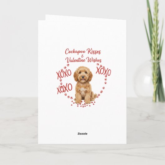 Personalised Cockapoo Kisses Valentine Wishes カード (裏面)